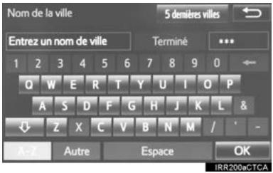 TOYOTA Sequoia (2016) - Utilisation du clavier logiciel - 2