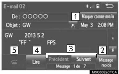 TOYOTA Sequoia (2016) - Consultation des messages - 1