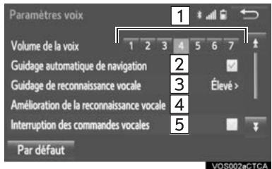 TOYOTA Sequoia (2016) - Écran des paramètres VOCAUX - 1