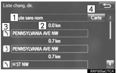 TOYOTA Sequoia (2016) - Affichage de la LISTE des changesments de direction - 1