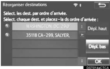 TOYOTA Sequoia (2016) - Modification de l'ordre des destinations - 1