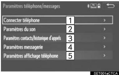 TOYOTA Sequoia (2016) - Paramètres de Téléphone/Messagerie - 2