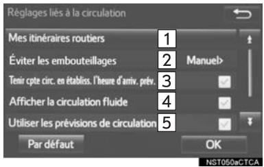 TOYOTA Sequoia (2016) - Écran des paramétres d'infos-trafic - 1