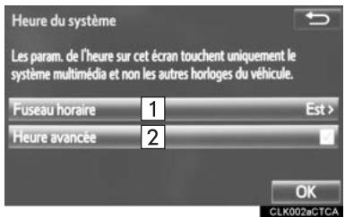 TOYOTA Sequoia (2016) - Paramètres de l'heure du système - 1