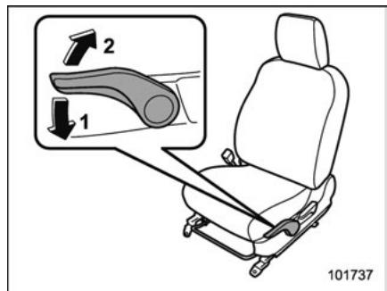 SUBARU Outback (2016) - Réglage de la hauteur du coussin de siège (siège conducteur) - 1