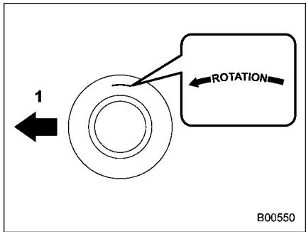 SUBARU Outback (2016) - Repère de sens de permutation des pneus - 1