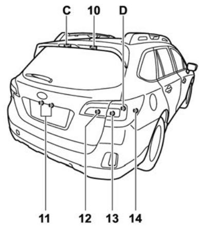SUBARU Outback (2016) - Ampoules électriques - 2