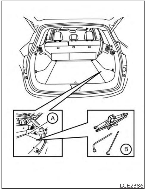 NISSAN Murano (2018) - Retrait de la roue de secours et des outils du coffre - 1