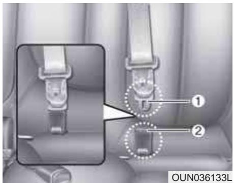 KIA Carens UN (2006-2010) - Ceinture centrale arriere 3 points (modèles 5 places) - 1