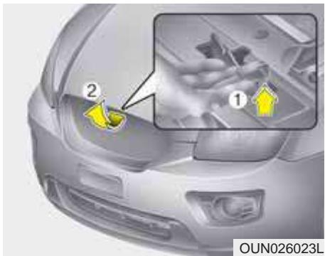 KIA Carens UN (2006-2010) - Ouverture du capot - 1