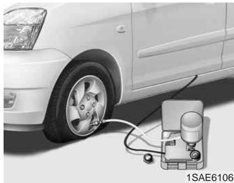 KIA Carens UN (2006-2010) - SI VOUS AVEZ UN PNEU À PLAT (AVEC TIREMOBILITYKIT, LE CAS ÉCHÉANT) - 3