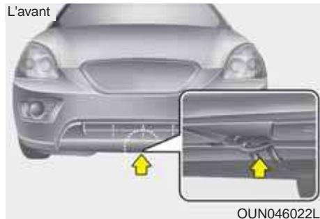 KIA Carens UN (2006-2010) - Retirer le crochet de remorquage (arrière) (le cas échéant) - 2