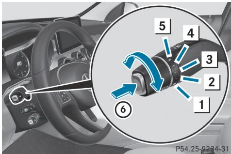 Mercedes-Benz Classe C (2014-2018) - Mise en marche et arrêt des essuie-glaces - 1