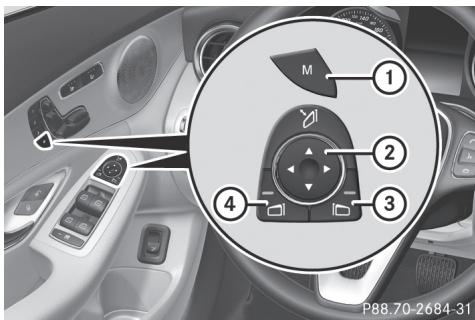 Mercedes-Benz Classe C (2014-2018) - Mémorisation par l'intermédiaire de la marche arrière - 1