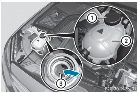Mercedes-Benz Classe C (2014-2018) - Contrôle du niveau du liquide de refroidissement - 1