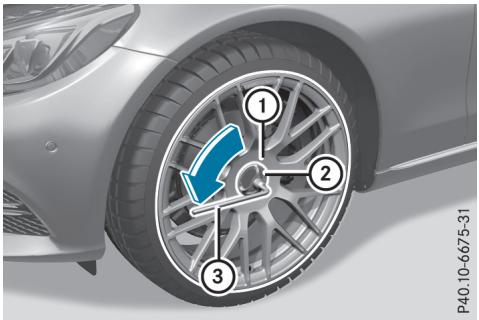 Mercedes-Benz Classe C (2014-2018) - Véhicules avec cache-moyeux en plastique: - 1