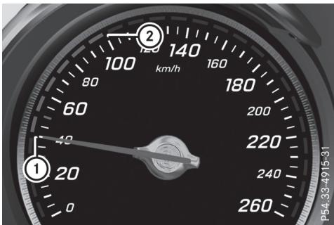 Mercedes-Benz Classe C (2014-2018) - Affichage sur le tachymètre - 1