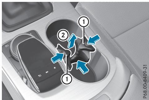 Mercedes-Benz Classe C (2014-2018) - Porte-gobelets dans la console centrale avant - 1