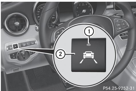 Mercedes-Benz Classe C (2014-2018) - Activation et désactivation de l'assistant de trajectoire - 1