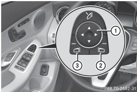 Mercedes-Benz Classe C (2014-2018) - Réglage des rétroviseurs extérieurs - 1