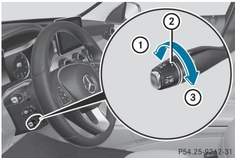 Mercedes-Benz Classe C (2014-2018) - Réglage de la distance de consigne - 1