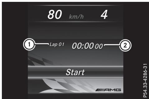 Mercedes-Benz Classe C (2014-2018) - Affichage et démarrage du chronomètre de course racetimer - 1