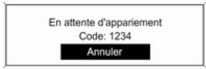 En attente d'appariement Code: 1234 Annuler