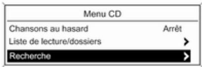 Menu CD Chansons au hasard Arrêt Liste de lecture/dossiers Recherche