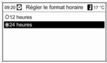 09:20 Régler le format horaire 17 °C O12 heures @24 heures