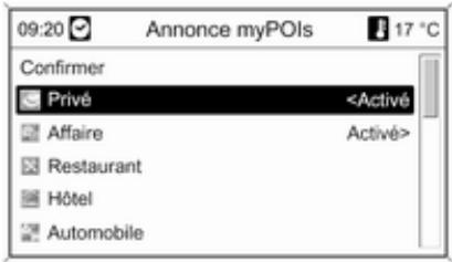 09:20 Annonce myPOIs 17 °C Confirmer Privé Restaurant Hôtel Automobile