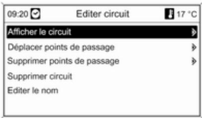 09:20 Editor circuit 17 °C Afficher le circuit Déplacer points de passage Supprimer points de passage Supprimer circuit Editor le nom