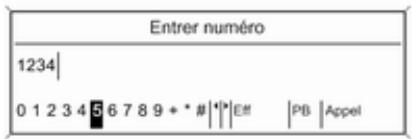 Entrer numéro 1234| 0 1 2 3 4 5 6 7 8 9 + * # | * | E# | PB | Appel