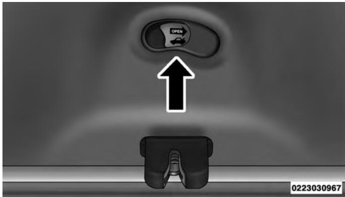 Chrysler 200 (2017) - Dispositif de déverrouillage d'urgence du coffre - 1