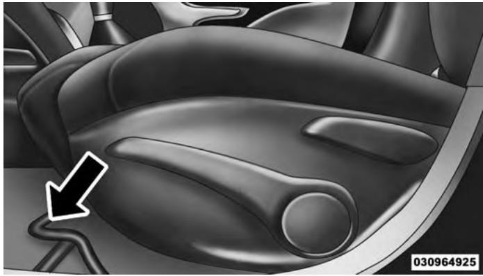 Chrysler 200 (2017) - Réglage manuel vers l'avant ou vers l'arrière des sièges avant - 1