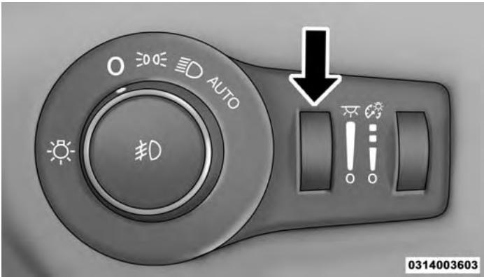 Chrysler 200 (2017) - Rheostat d'intensité lumineuse de l'éclairage ambient — selon l'opération - 1