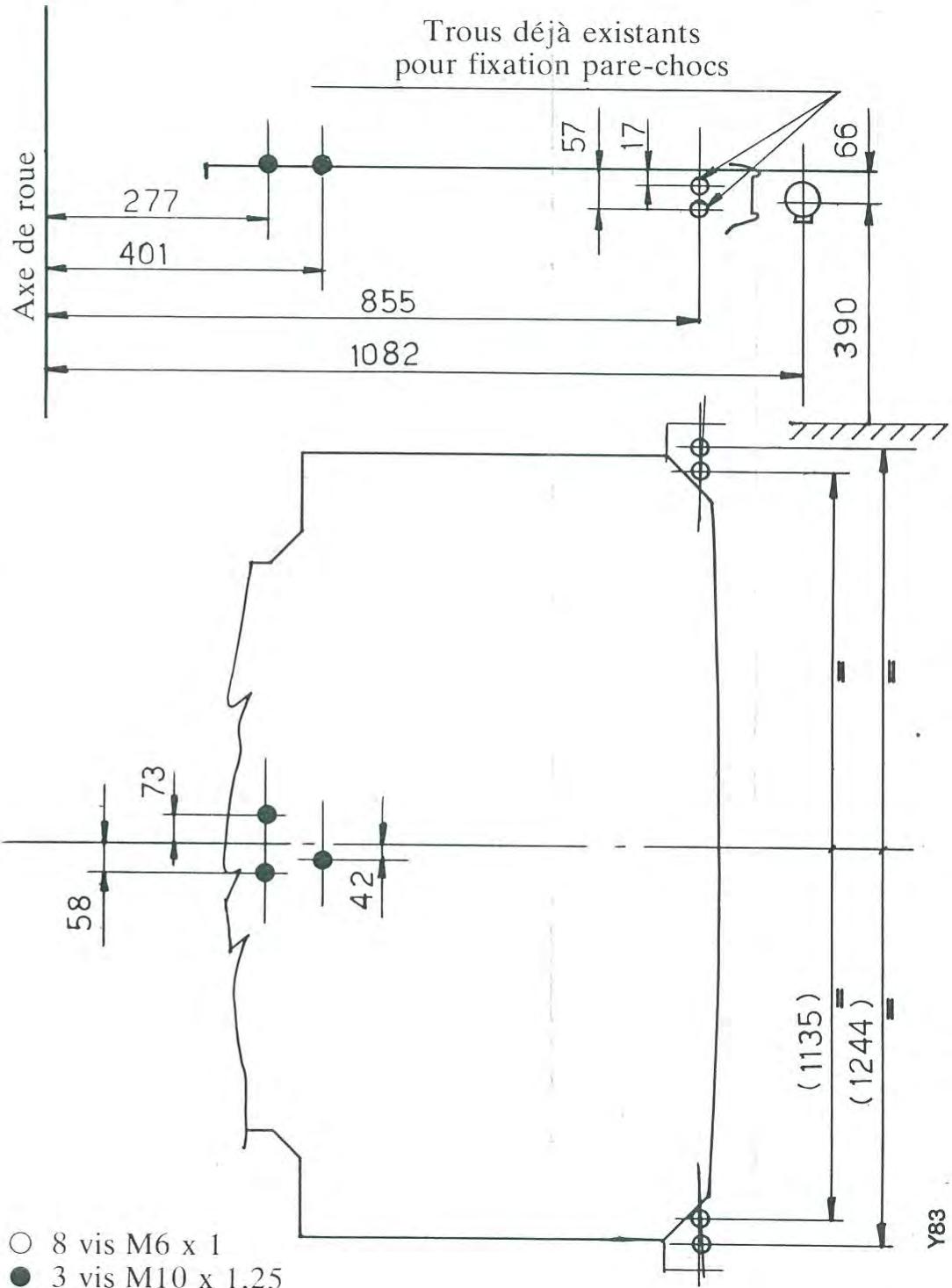 ALFA ROMEO Alfetta GT GTV(1980-1987) - POINTS D'ANCRAGE A LA COQUE - 1