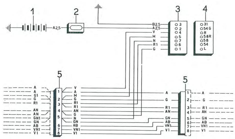 ALFA ROMEO Alfetta GT GTV(1980-1987) - SCHEMA DE BRANCHEMENT ELECTRIQUE DE LA REMORQUE - 1