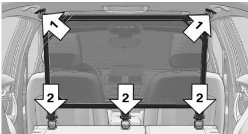 BMW X1 Phase 1 (2015-2019) - Filet de séparation du compartment à bagages, grande taille - 2