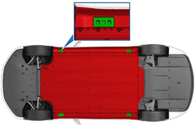 TESLA Model S (2016-2021) - Procedure de levage au moyen d'un cric - 2