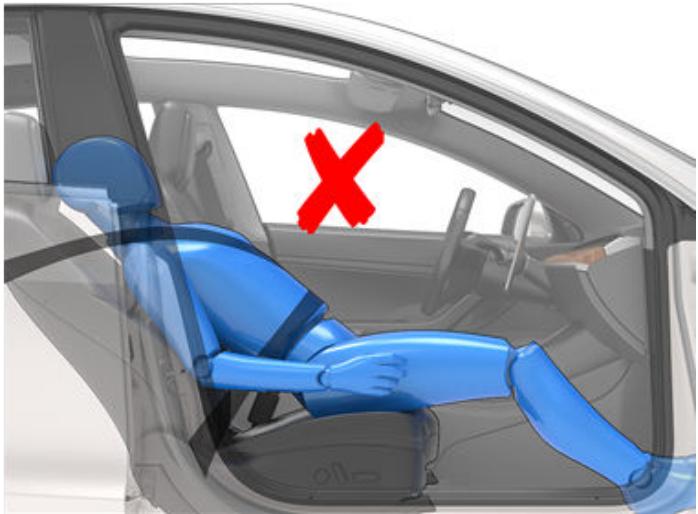 TESLA Model S (2016-2021) - Exemples de passagers assis correctement et incorrectement - 4