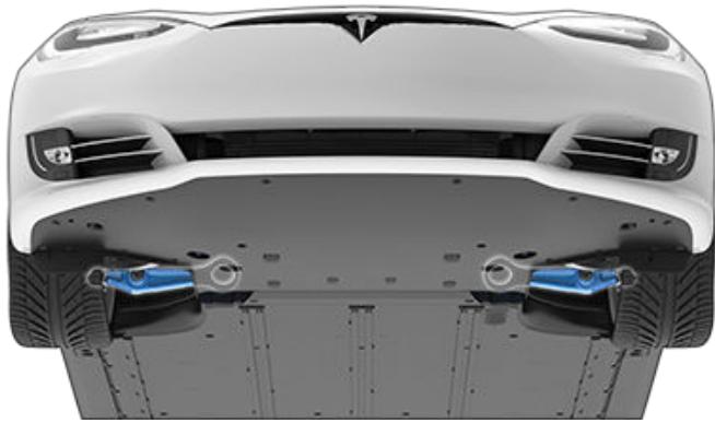TESLA Model S (2016-2021) - Tracter et charger sur une dépanneuse à plateau - sans anneau de remorquage - 3