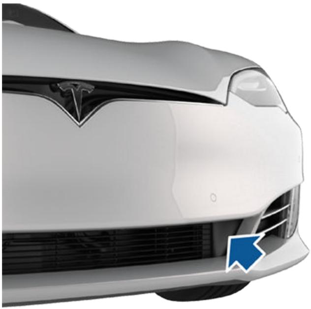 TESLA Model S (2016-2021) - Tracter et charger sur une dépanneuse à plateau - avec anneau de remorquage - 1