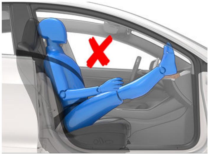 TESLA Model S (2016-2021) - Exemples de passagers assis correctement et incorrectement - 2