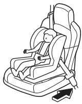 MAZDA MX-5 (2015-2018) - Toujours vérifier que le témoin de désactivation du coussin d'air du passager OFF est allumé lors de l'utilisation d'un système de dispositif de sécurité pour enfants (avec système de classification de l'occupant du siège du passager): - 4