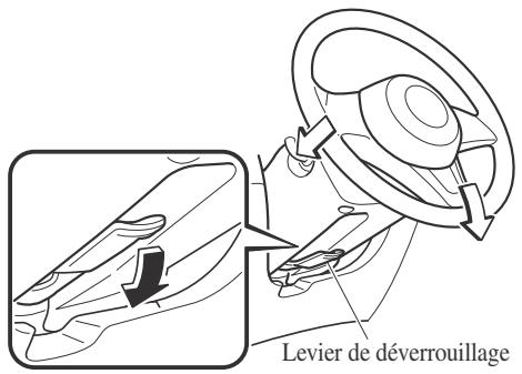 MAZDA MX-5 (2015-2018) - Après avoir reglé la position du volant, s'assurer qu'il est bien verrouillé en essayant de le déplacer vers le haut et vers le bas: - 1