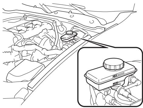 MAZDA MX-5 (2015-2018) - Si le niveau du liquide de frein/embrayage est bas, faire contrôler les freins: - 1