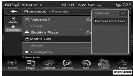 DODGE Journey (2014) - Pour supprimer un favori - 1