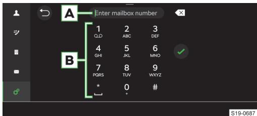 Enter mailbox number 1 2 3 Q.O ABC DEF 4 5 6 GHI JKL MNO ✓ 7 8 9 PQRS TUV WAYZ * 0 # S19-0687
