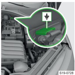 SKODA Octavia 4 (2020-2023) - Connector le câble d'aide au démarrage - 2