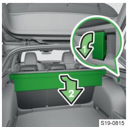 SKODA Octavia 4 (2020-2023) - Espace de stockage et équipement intérieur > Filet de séparation - 1